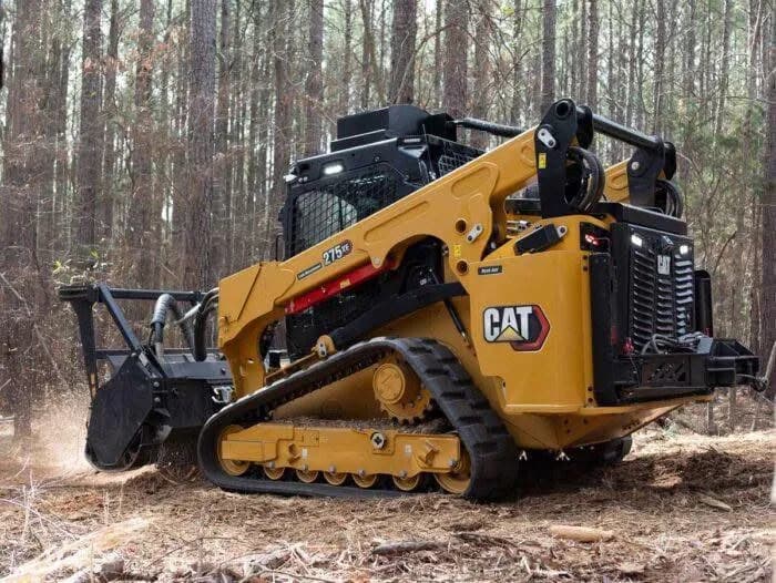 Tracked equipment working among standing trees